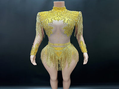 Novance Y4901-b Vestidos Para Mujer Женская Сексуальная Одежда Для Выступлений Танцевальный Костюм С Кристаллами Ночной Клуб Женские Боди Уличная Одежда